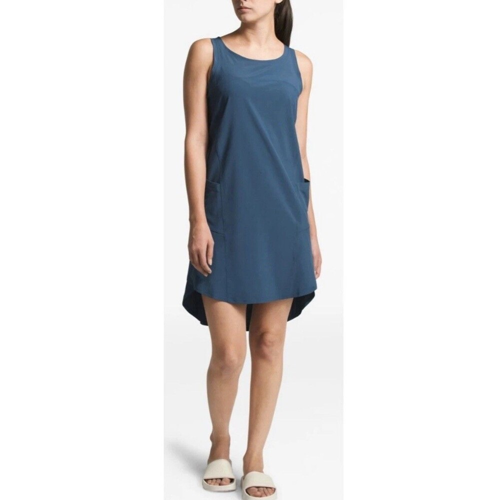 The North Face Womens Never Stop Wearing Dress Blue Sleeveless High Low NF0A4M93